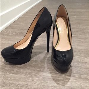Jessica Simpson Black Patent Platform Heels